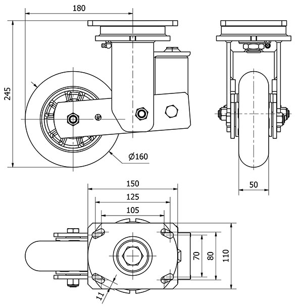 R.GIR.PLACA 10HLSB160-AUAB SUSPENSION POLIUR.NARANJA BOLAS BALONA