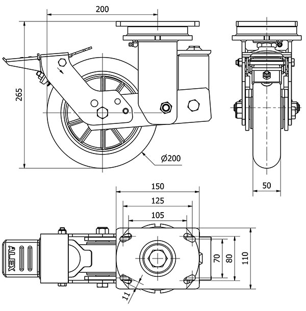 R.GIR.PLACA FR.10HLSBFN200-AUAB SUSPENSION POLIUR.NARAN.BOLAS BALONA