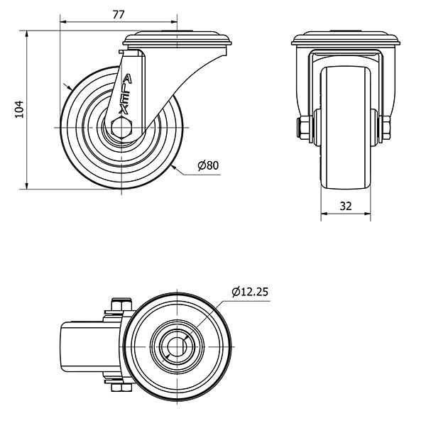 R.GIR.AGUJ.M12 INOX.20ZVLI80-POL POLIAMIX BLANCO-POLIUR.MARRON LISO
