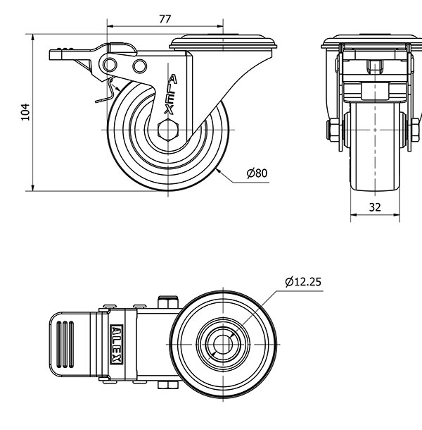 R.GIR.AGUJ.M12 FR.INOX.20ZVLIFD80-POL POLIAMIX BL-POLIUR.MARRON LISO