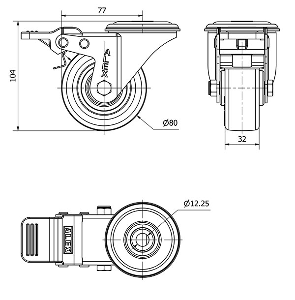 R.GIR.AGUJ.M12 FR.INOX.20ZVLIFD80-POLR POLIAMIX BL-POLIUR.MARRON ROD