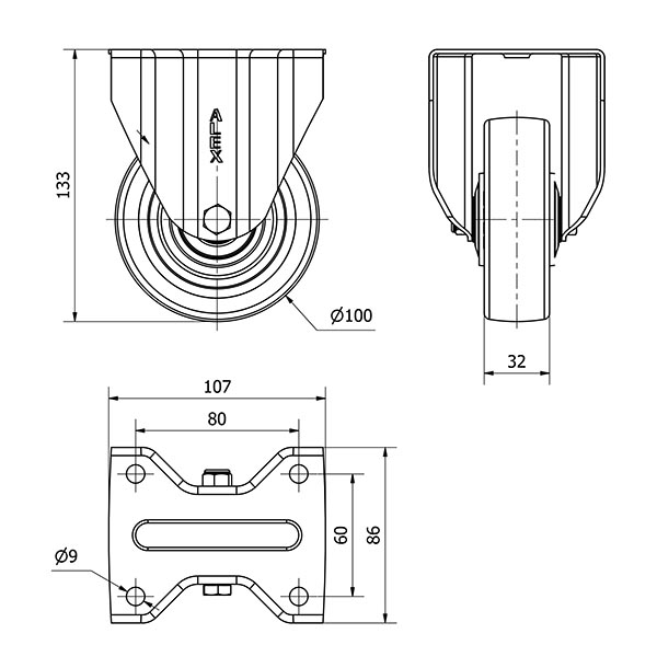 R.FIJA 17ZV100CP-POLSB POLIAMIX BLANCO-POLIUR.MARRON EJE BOLAS
