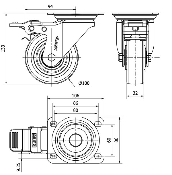 R.GIR.PLACA FR.10ZVFD100CP-POLSB POLIAMIX BLANCO-POLIUR.MARRON BOLAS