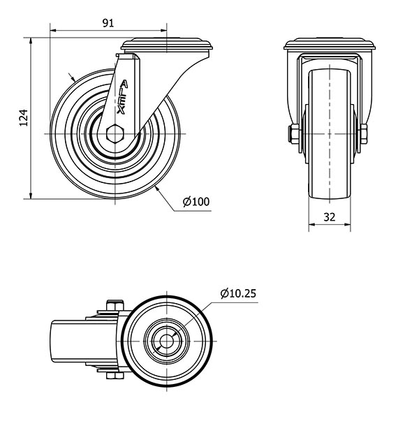 R.GIR.AGUJERO M10 20ZVL100CP-POLSB POLIAMIX BLANCO-POLIUR.MARRON BOL