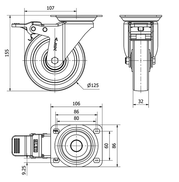 R.GIR.PLACA FR.10ZVFD125CP-POLSB POLIAMIX BLANCO-POLIUR.MARRON BOLAS