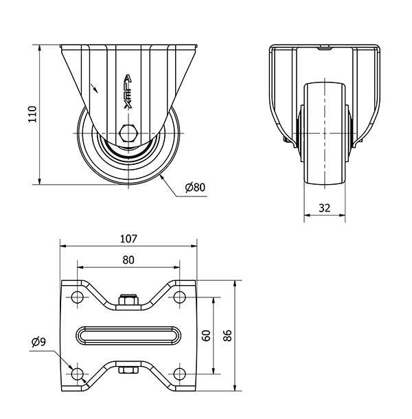 R.FIJA 17ZVL80CP-POASB POLIAMIX BLANCO-POLIUR.AZUL EJE BOLAS