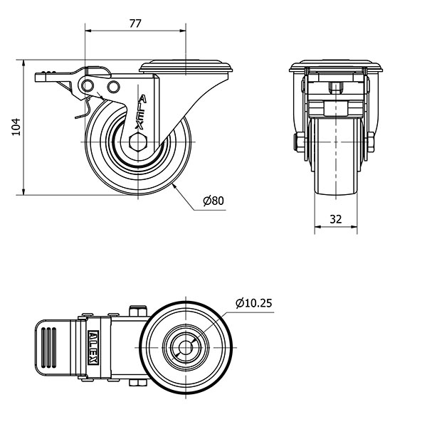 R.GIR.AGUJ.M10 FR.20ZVLFD80CP-POASB POLIAMIX BLANCO-POLIUR.AZUL BOL.