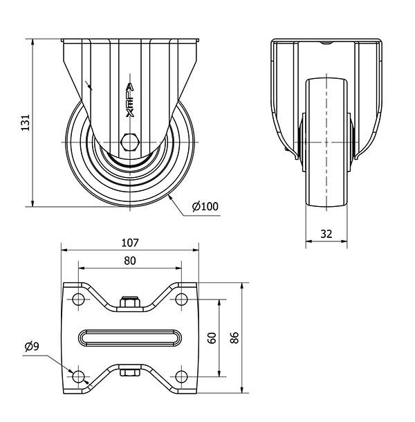 R.FIJA 17ZVL100CP-POASB POLIAMIX BLANCO-POLIUR.AZUL EJE BOLAS