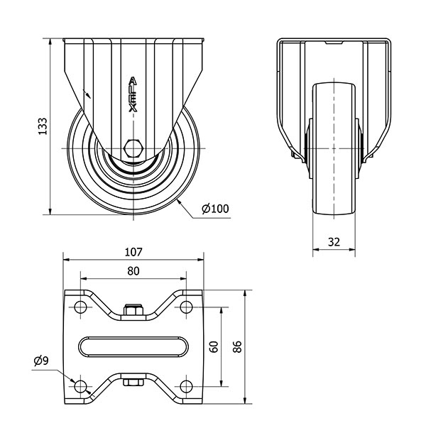 R.FIJA 17ZV100CP-POASB POLIAMIX BLANCO-POLIUR.AZUL EJE BOLAS