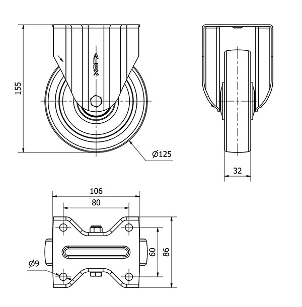 R.FIJA 17ZV125CP-POASB POLIAMIX BLANCO-POLIUR.AZUL EJE BOLAS
