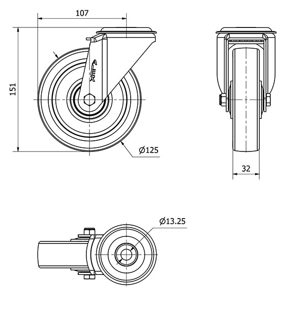 R.GIR.AGUJERO M12 20ZV125CP-POASB POLIAMIX BLANCO-POLIUR.AZUL BOLAS