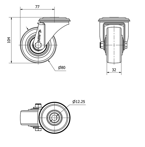 R.GIR.AGUJERO M12 20ZVL80CP-POLSB POLIAMIX BLANCO-POLIUR.MARRON BOL.