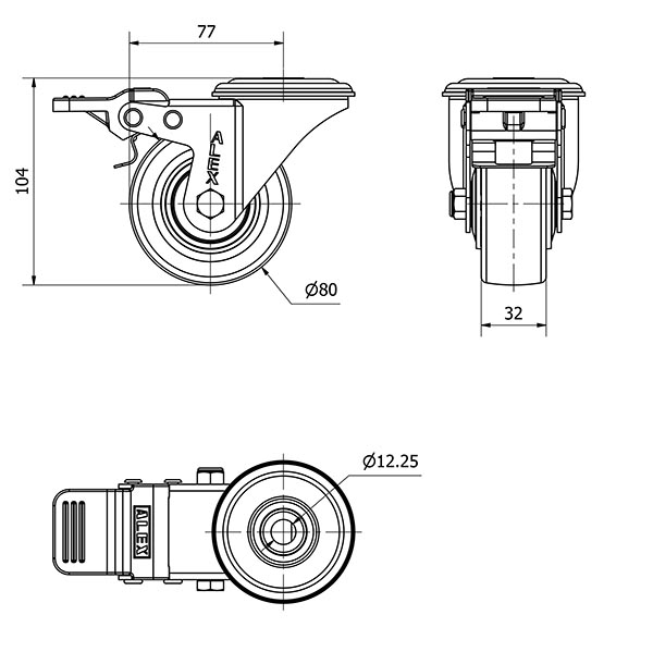 R.GIR.AGUJ.M12 FR.20ZVLFD80CP-POLSB POLIAMIX BL.-POLIUR.MARRON BOL.