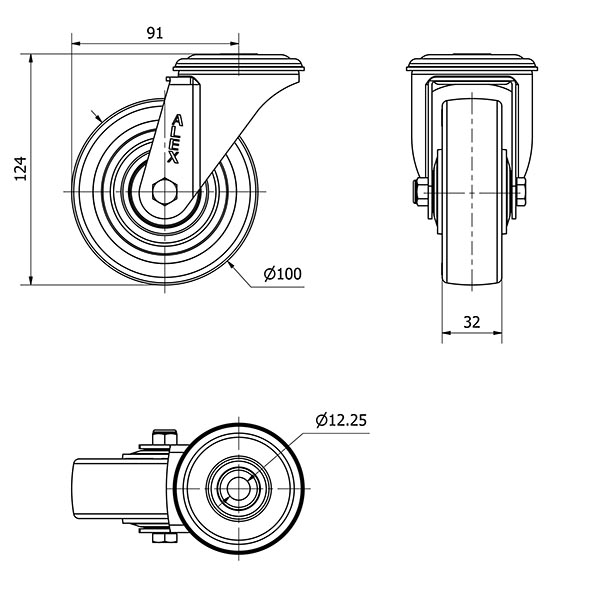 R.GIR.AGUJERO M12 20ZVL100CP-POLSB POLIAMIX BLANCO-POLIUR.MARRON BOL