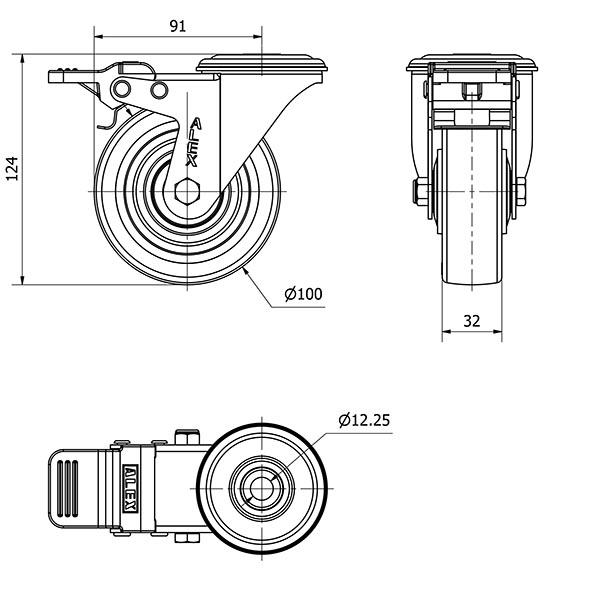 R.GIR.AGUJ.M12 FR.20ZVLFD100CP-POLSB POLIAMIX BL.-POLIUR.MARRON BOL.