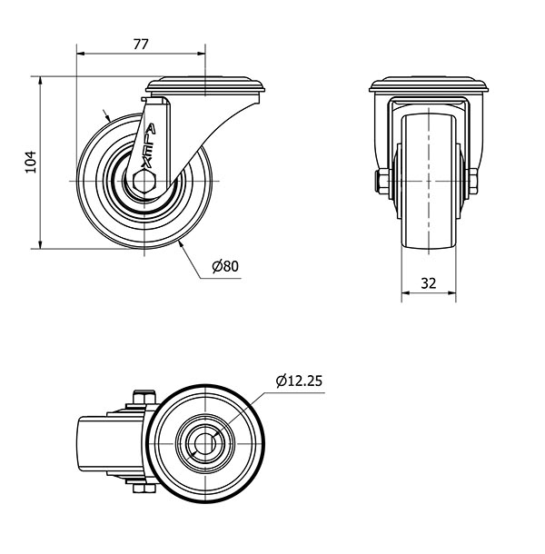 R.GIR.AGUJERO M12 20ZVL80CP-POASB POLIAMIX BLANCO-POLIUR.AZUL BOLAS