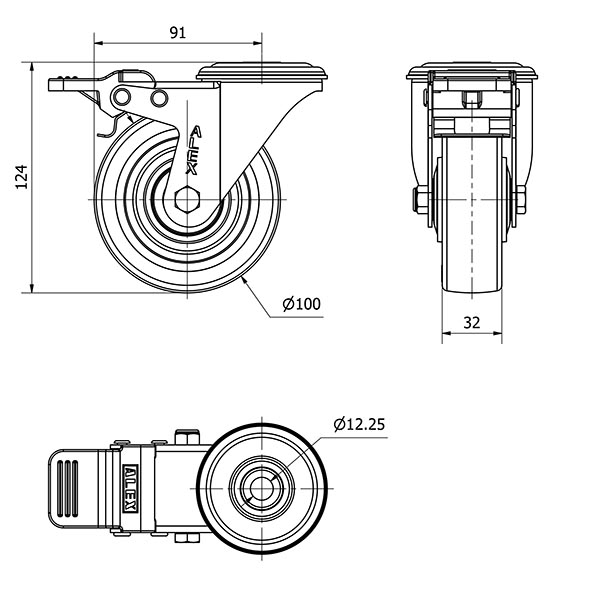 R.GIR.AGUJ.M12 FR.20ZVLFD100CP-POASB POLIAMIX BLANCO-POLIUR.AZUL BOL