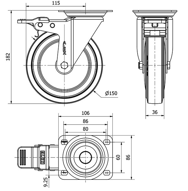 R.GIR.PLACA FRENO 10ZVLFD150CP-PGMSB POLIAMIX-GOMA AZUL BOLAS AH NEG