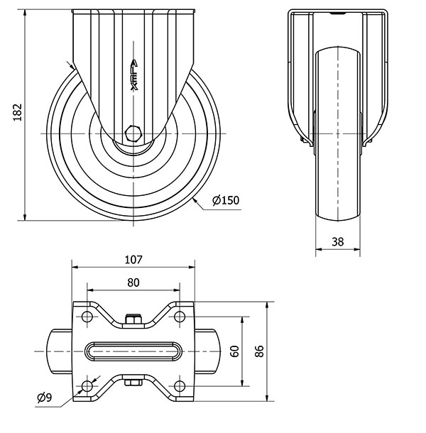 R.FIJA 17ZVL150-UT POLIAMIX BLANCO EJE LISO