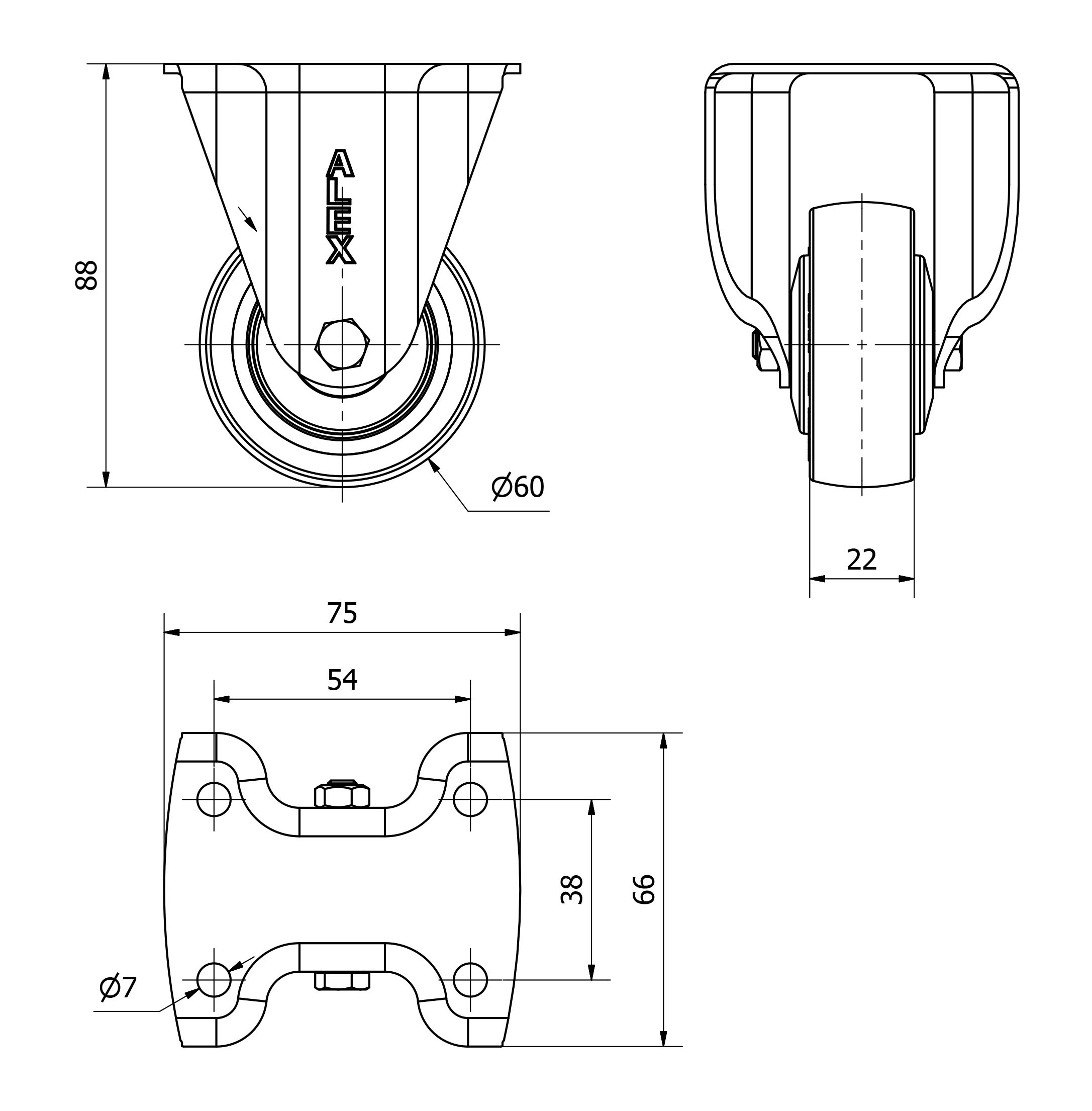 R.FIJA 17BH60CP-PGIA POLIAMIX-GOMA GRIS EJE LISO