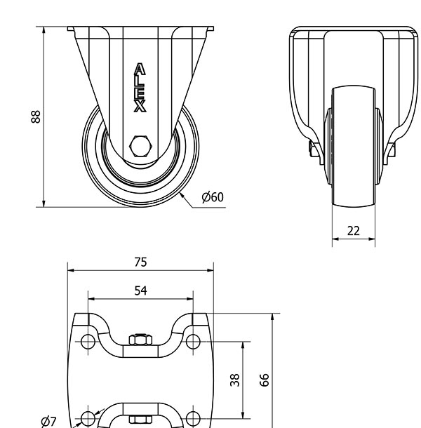 R.FIJA 17BH60CP-PPIA POLIAMIX-POLIUR.ROJO EJE LISO