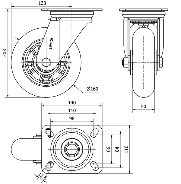 R.GIR.PLACA 4mm 10ZVR160-AUAGB ALUMINIO-POLIUR.VERDE BOLAS BALONA