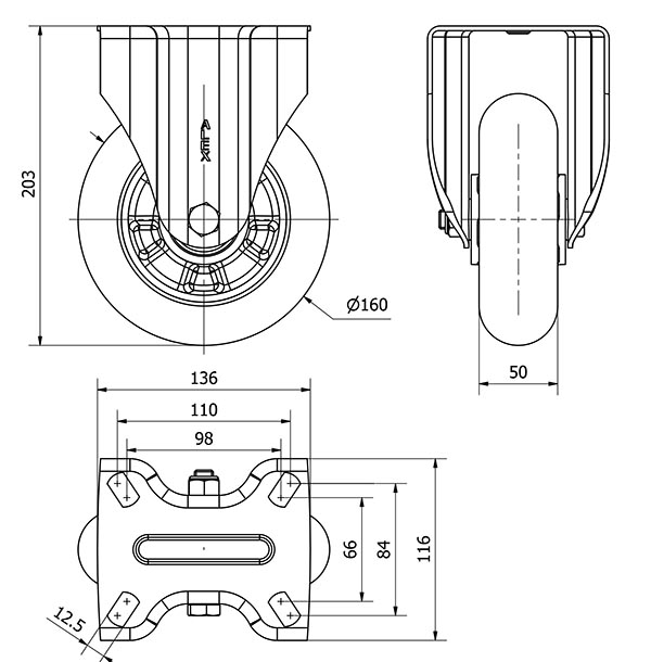 R.FIJA 4mm 17ZVR160-AUAGB ALUMINIO-POLIUR.VERDE EJE BOLAS BALONA