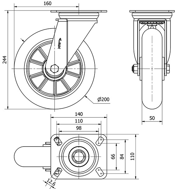R.GIR.PLACA 4mm 10ZVR200-AUAGB ALUMINIO-POLIUR.VERDE BOLAS BALONA