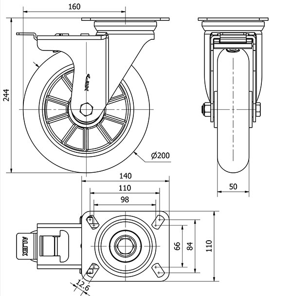 R.GIR.PLACA FR.4mm 10ZVRFD200-AUAGB ALUM-POLIUR.VERDE BOLAS BALONA