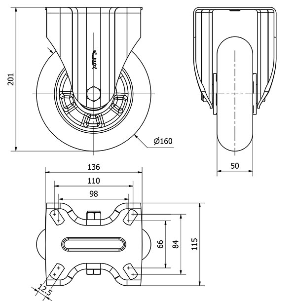 R.FIJA 17ZV160-AUAGB ALUMINIO-POLIUR.VERDE EJE BOLAS BALONA
