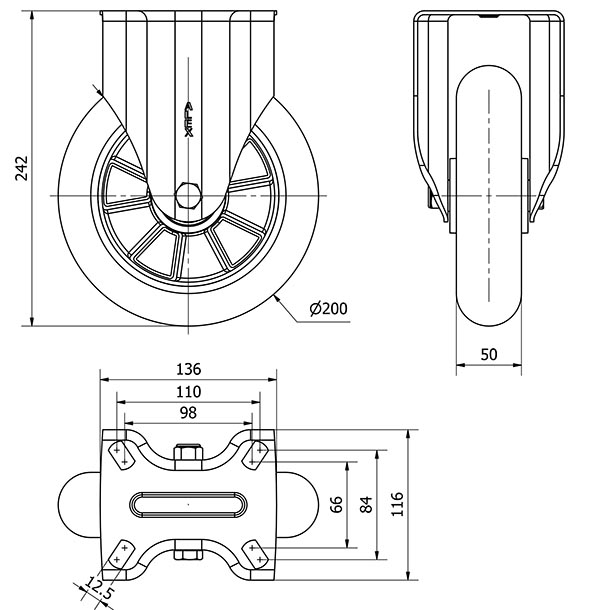 R.FIJA 17ZV200-AUAGB ALUMINIO-POLIUR.VERDE EJE BOLAS BALONA