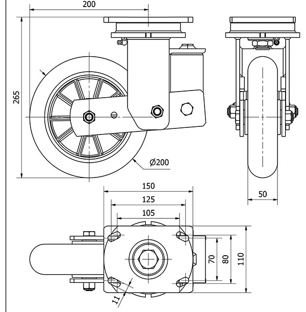 R.GIR.PLACA 10HLSB200-AUAGB SUSPENSION POLIUR.VERDE EJE BOLAS BALONA