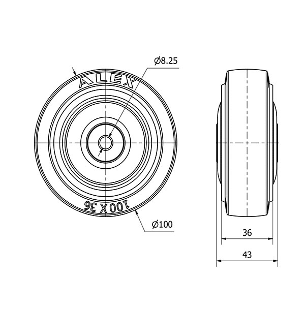 RUED.PGMSB100CP-8-43 NUCLEO POLIAMIX Y BANDA GOMA AZUL BOLAS AH NEGR