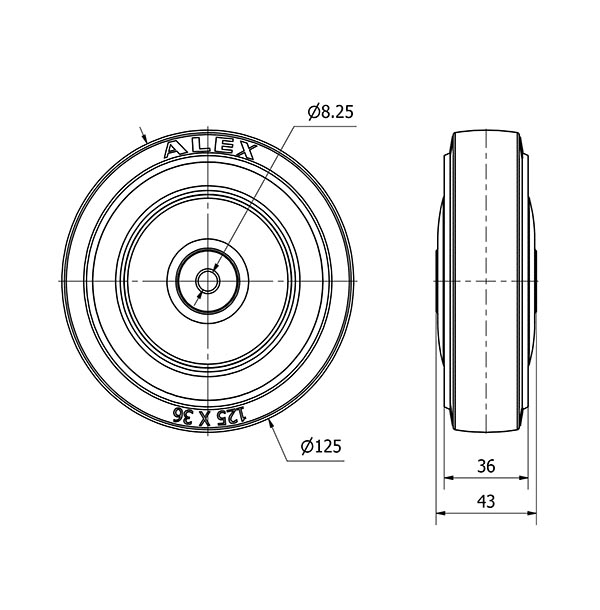 RUED.PGMSB125CP-8-43 NUCLEO POLIAMIX Y BANDA GOMA AZUL BOLAS AH NEGR