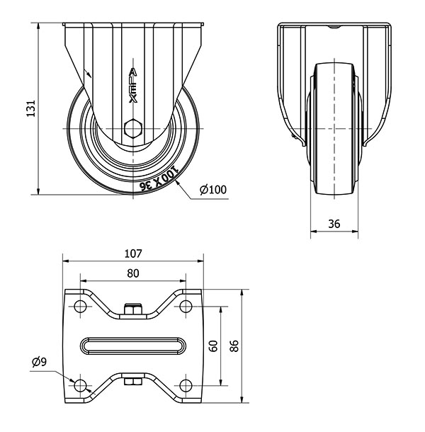 R.FIJA 17ZVL100CP-PGMSB POLIAMIX-GOMA AZUL EJE BOLAS AH NEGROS