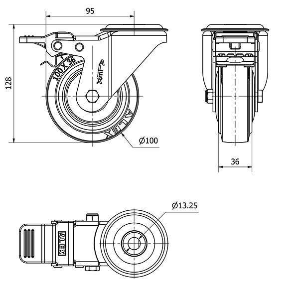 R.GIR.AGUJ.M12 FR.20ZVFD100CP-PGMSB POLIAMIX-GOMA AZUL BOLAS AH NEGR