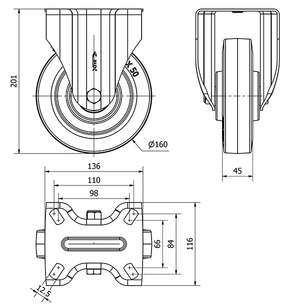 R.FIJA 17ZV160-PGMB POLIAMIX-GOMA AZUL EJE BOLAS
