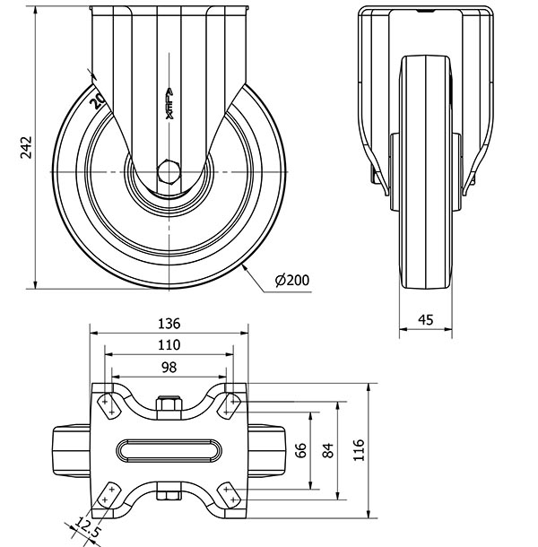 R.FIJA 17ZV200-PGMB POLIAMIX-GOMA AZUL EJE BOLAS