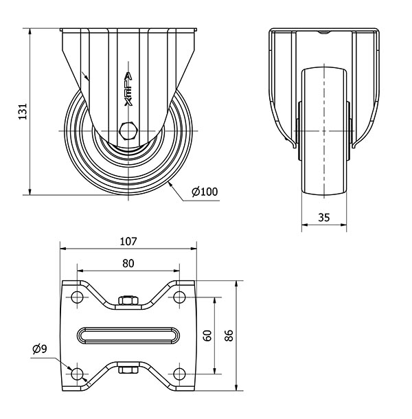 R.FIJA 17ZVL100-TTB RESINA NEGRA EJE BOLAS