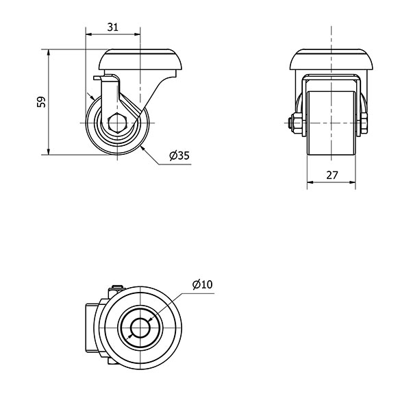 R.GIR.AGUJ.M10 21LP35-VNB HIERRO-POLIUR.VULCANIZADO NARANJA BOLAS