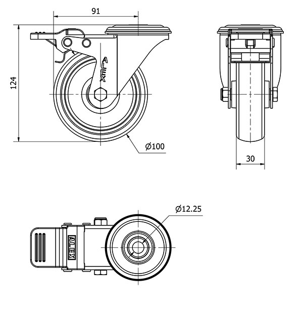 R.GIR.AGUJ.M12 FRENO 20ZVLFD100-PGZR POLIAMIX-GOMA GRIS INYECT.RODIL