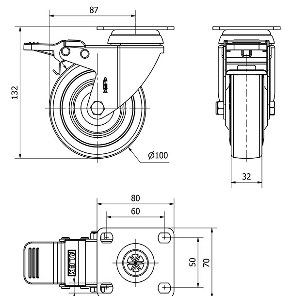 R.GIR.PLACA FRENO 10BHAFD100CP-PGAN POLIAMIX-GOMA GRIS EJE LISO