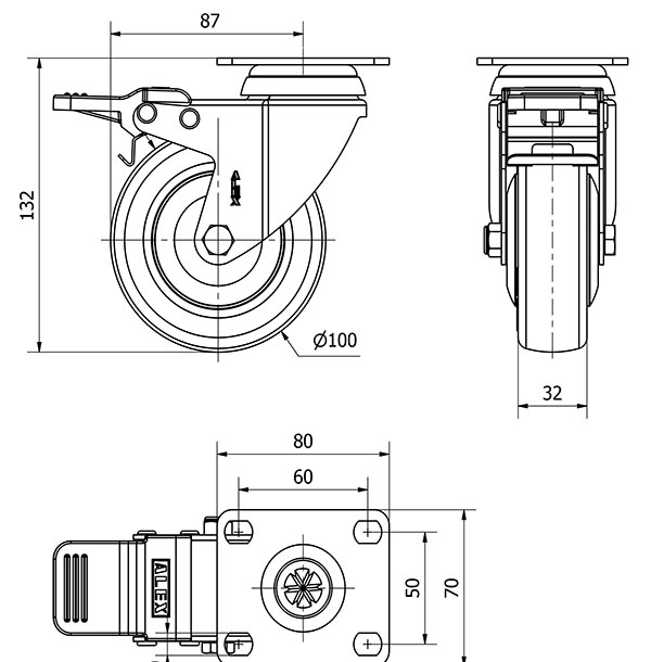 R.GIR.PLACA FRENO 10BHAFD100CP-PGAISB GOMA GRIS EJE BOLAS