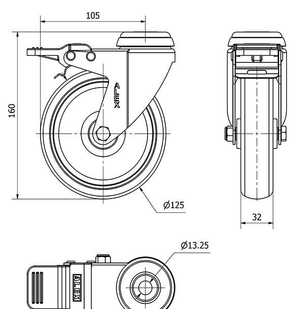 R.GIR.AGUJER.M12 FRENO 20BHAFD125-PGZN POLIAMIX-GOMA GRIS INYECT.LIS