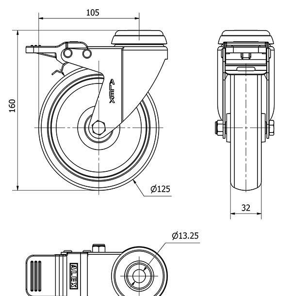 R.GIR.AGUJER.M12 FRENO 20BHAFD125-PGZR POLIAMIX-GOMA GRIS INYECT.ROD