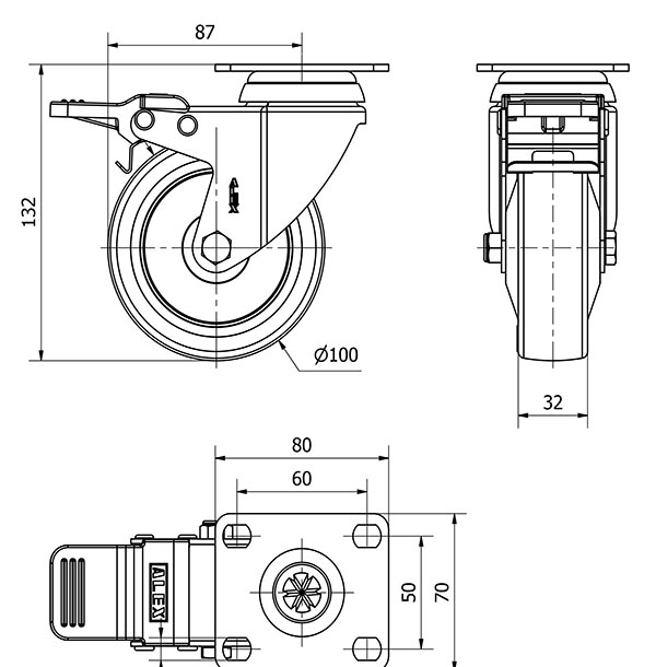R.GIR.PLACA FRENO 10BHAFD100CP-PPIA POLIAMIX-POLIUR.ROJO EJE LISO