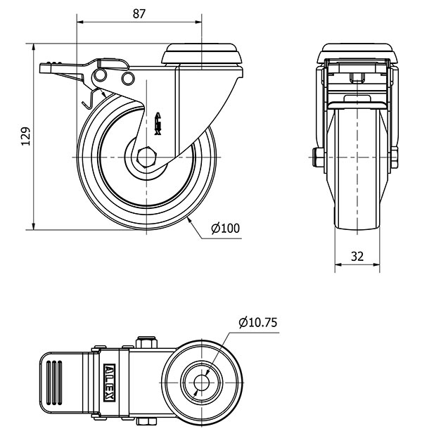 R.GIR.AGUJERO M10 FRENO 20BHAFD100CP-PPIA POLIAMIX-POLIUR.ROJO LISO