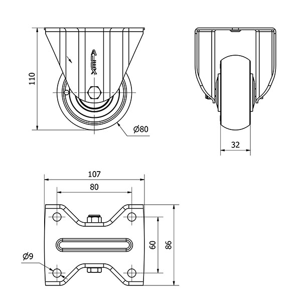 R.FIJA 17ZVL80CP-PGCSB POLIUR.GRIS CONDUCTIVO EJE BOLAS