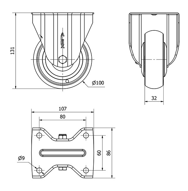 R.FIJA 17ZVL100CP-PGCSB POLIUR.GRIS CONDUCTIVO EJE BOLAS