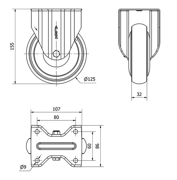 R.FIJA 17ZV125CP-PGCSB POLIUR.GRIS CONDUCTIVO EJE BOLAS